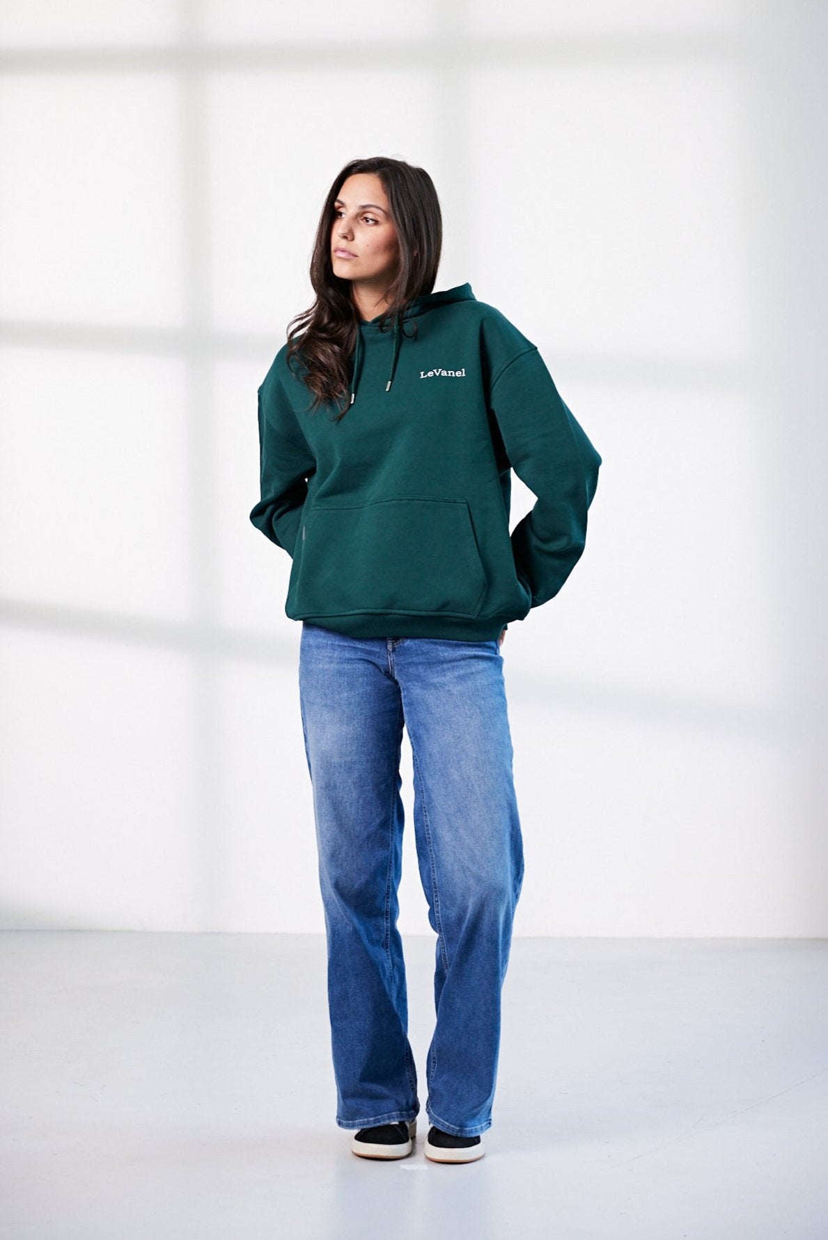 Damen Oversized Hoodie grün Classic – LeVanel - Main Image