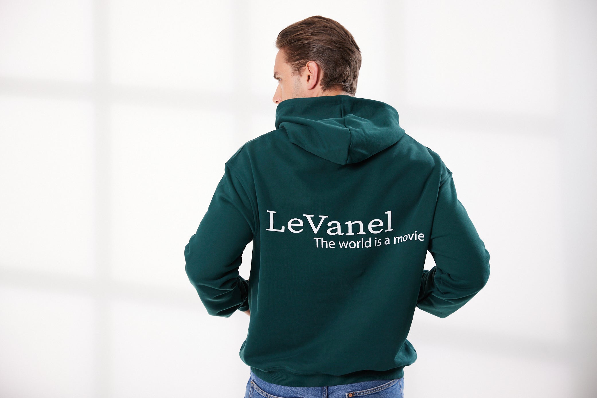 Herren Oversized Hoodie grün - The world is a Movie