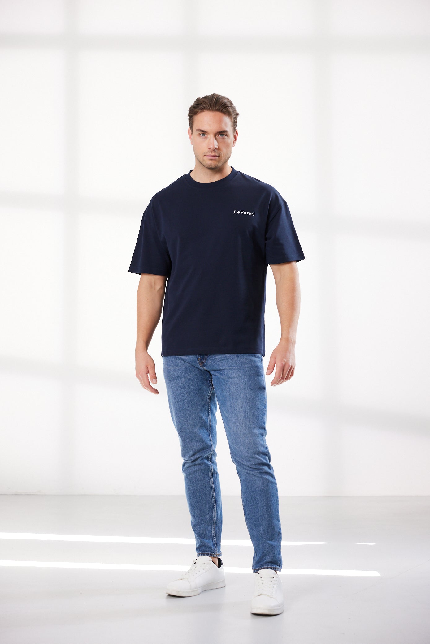 Men's oversized shirt blue - The world is a movie