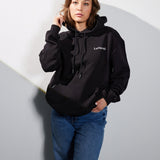 Damen Oversized Hoodie schwarz - Classic