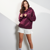 Damen Oversized Hoodie bordeauxrot - The world is a movie