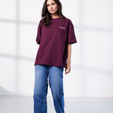 Damen Oversized T-Shirt bordeauxrot - Classic