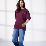 Damen Oversized T-Shirt bordeauxrot - Classic