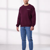 Herren Oversized Sweater bordeauxrot - The world is a movie