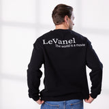 Men's oversized sweater black - The world is a movie